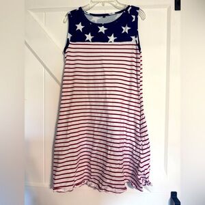 Red, white, and blue USA dress